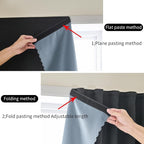 AJAZZ 100% Blackout Self Adhesive Curtains Small Window Short Temporary - Image 5