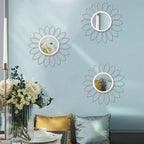 3 Pack Metal Mirrors for Wall Sunburst Wall Mirrors Home Décor Decorative - Image 6