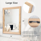 AAZZKANG Rustic Mirrors for Wall Rectangle Wood Frame Mirror Decorative for - Image 2
