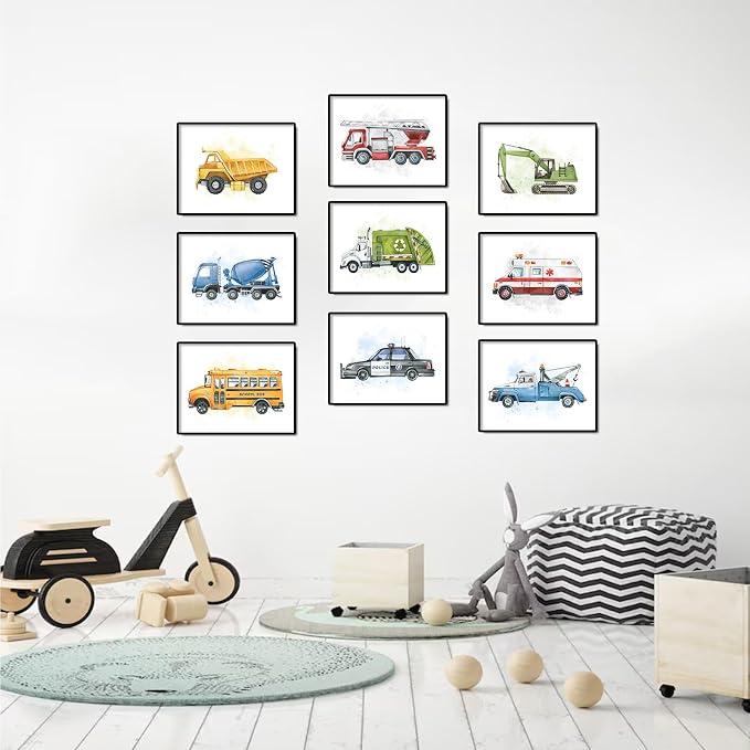 uniro Construction Room Decor for Boys, Truck Wall Art Print for Boys Room Decor - Image 2