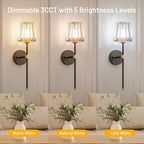 Crystal Battery Operated Wall Sconces Set of 2, 12 RGB and 3CCT Dimmable Wall - Image 7