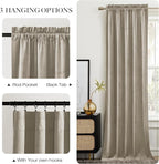NICETOWN Camel Velvet Curtains 84 Inch Long 52 Wide, Room Darkening Drapes - Image 5