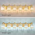 Modern Bathroom Vanity Light 6-Lights Brass Gold Vanity Light Crystal Wall - Image 7