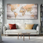 canvas Wall Art 24“x48 lagre map of the world Painting Ready to Hang Framed - Image 2
