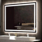 LED Mirror for Bathroom, 48x36 Inch Gradient Front and Backlit Bathroom Mirror by VanPokins-GlobalHighEndLEDBathroomMirrorBrand