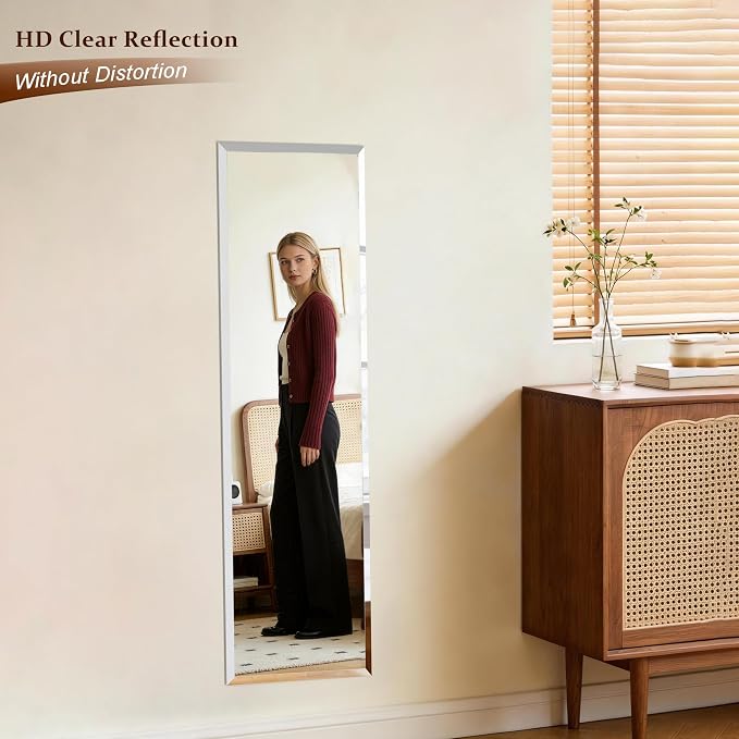 Frameless Mirror Full Length 56”x16”| Wall Mount Mirror Full Length Beveled - Image 5