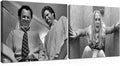 Framed Funny Movie Bathroom Canvas Wall Art Set of 2 – Black and White Vintage by ZNHARTWallArt