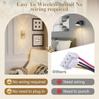 camuucci Battery Operated Wall Sconces Set of 2 Rechargeable Battery Powered - Image 3