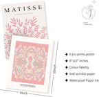 QIAOMICS Pink Flower Market Wall Art Prints, Cute Matisse Wall Decor Aesthetic - Image 4