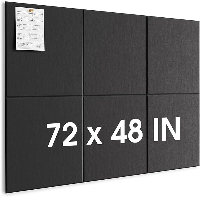 MaxGear Extra Large Cork Board for Wall 72" x 48", 6 Pack Felt Wall Tiles by MaxGear