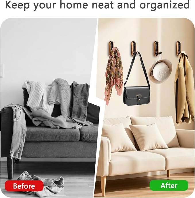4PCS Foldable Wall Hooks, Flip Down Design - Image 5