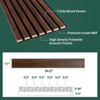 Yuzzy 4 Pack Wood Panels for Wall, 94.5" x 11" Acoustic Wood Slat Wall Panel - Image 2