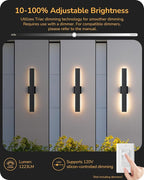 EDISHINE 23.6" Modern Outdoor Wall Lights, 3CCT & 10%-100% Dimmable, IP65 - Image 5