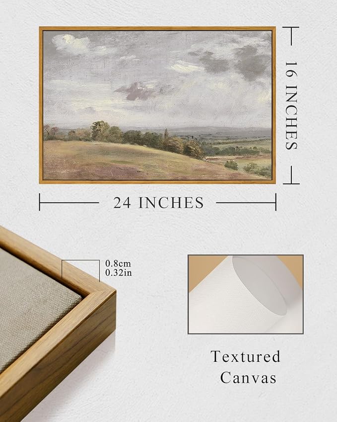 InSimSea Framed Canvas Wall Art Vintage Decor, Large Farmhouse Nature Scenery - Image 5