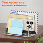 FUCDTEFC Desk Mail Organizer, 2 Section Clear Acrylic File Holder Letter - Image 7