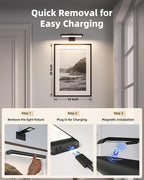 EZVALO Picture Light for Wall, Rechargeable 2400mAh Battery Lights Wireless - Image 7
