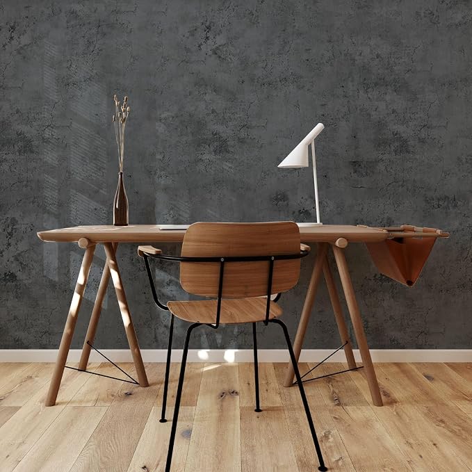 Dark Gray Concrete Wallpaper 15.7in x 80in, Wall Paper Peel and Stick - Image 5