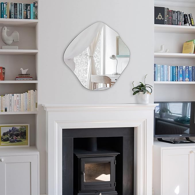 BOMINICA Irregular Wall Mirror Asymmetrical Mirror Frameless - Image 3