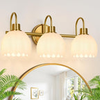 Bathroom Light Fixtures, 3-Light Gold Vanity Light Fixtures by Meybiok