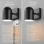 Globe Electric 65000098 1-Light Plug-in or Hardwire Wall Sconce, Matte Black - Image 11