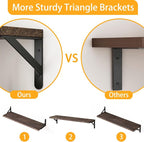 YGEOMER Floating Shelves for Wall, 23in Brown Wall Shelves for Living Room - Image 3