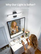 Combuh LED Bathroom Light Fixtures Over Mirror, 16 Inch 9W Black Vanity Light - Image 2