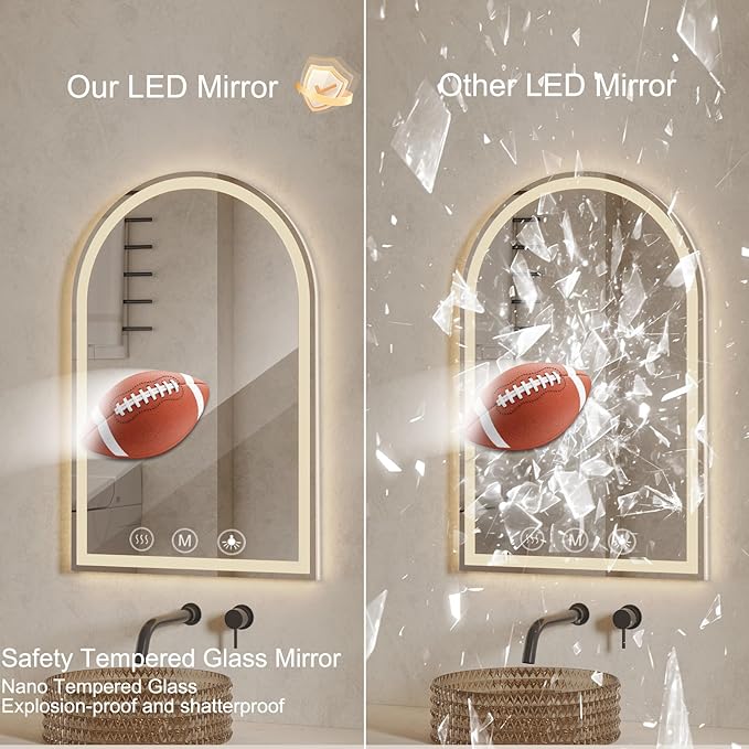 Arched LED Bathroom Mirrors - Image 4