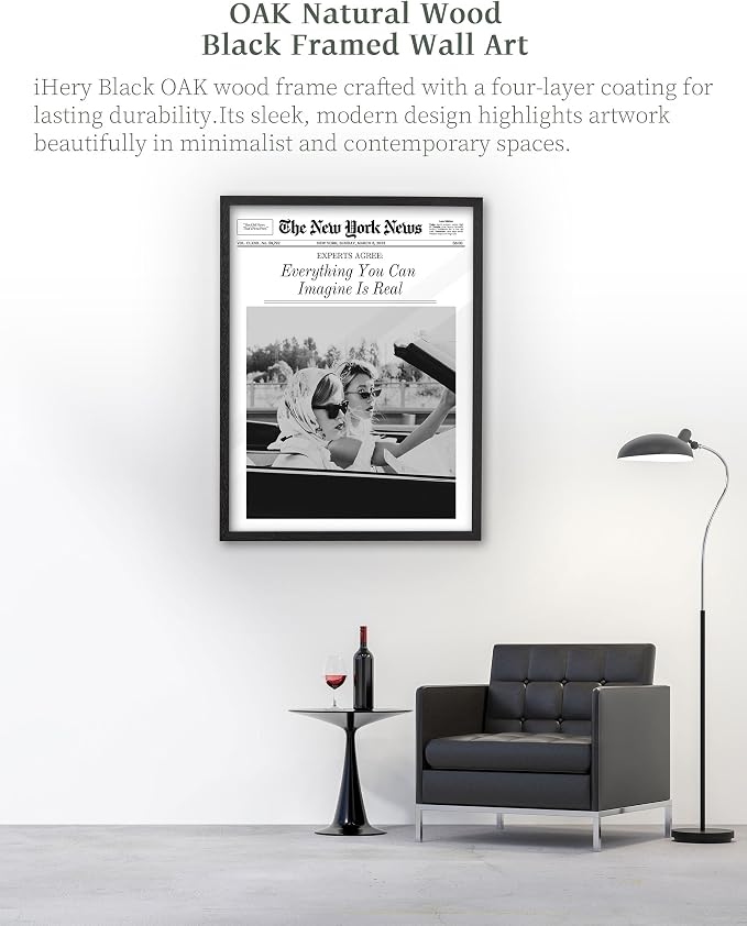 iHery Premium Natural Black OAK Wood 16x20in Everything You Can Imagine Is Real - Image 2