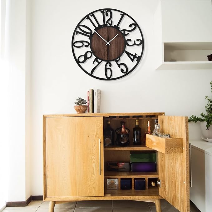 LEIKE Extra Large Wall Clocks, Silent Little Ticking, Battery Operated Vintage - Image 8
