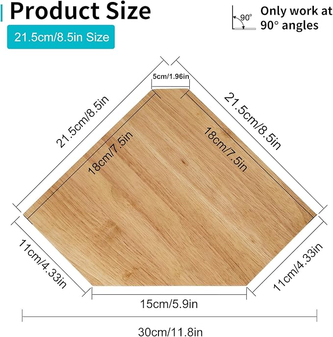 Corner Wall Shelves, Corner Floating Shelves Set of 2 Solid Oak Wood Display - Image 3