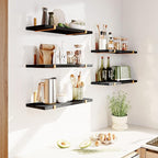 Fixwal Floating Black Gold Shelves Set of 5, Width 4.7 Inches, Rustic Wood Wall - Image 5
