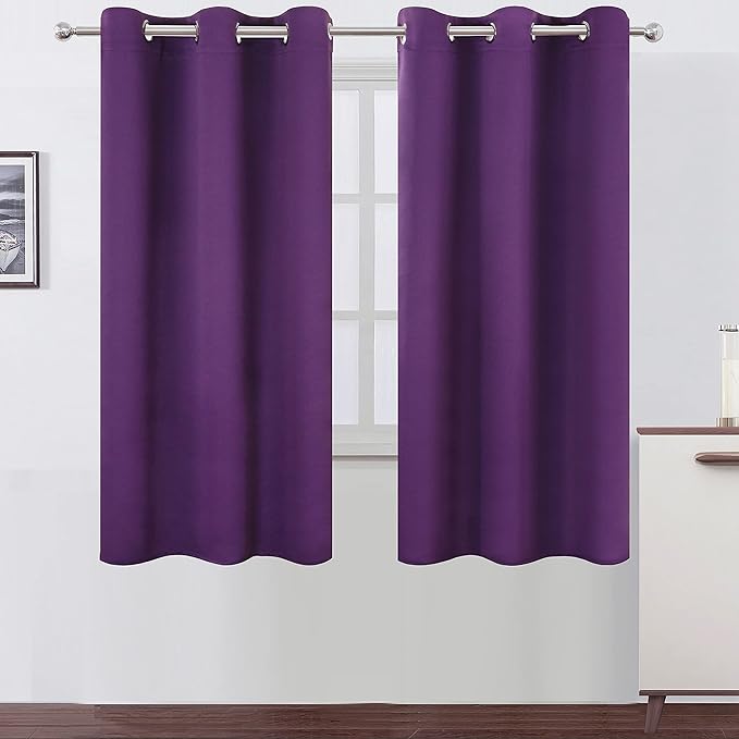 LEMOMO Purple Blackout Curtains 40 x 63 Inch Length/Set of 2 Curtain by Lemomo