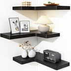 Fixwal Corner Floating Shelves for Wall Mounted Natural Solid Wood 16"x11.4" by Fixwal
