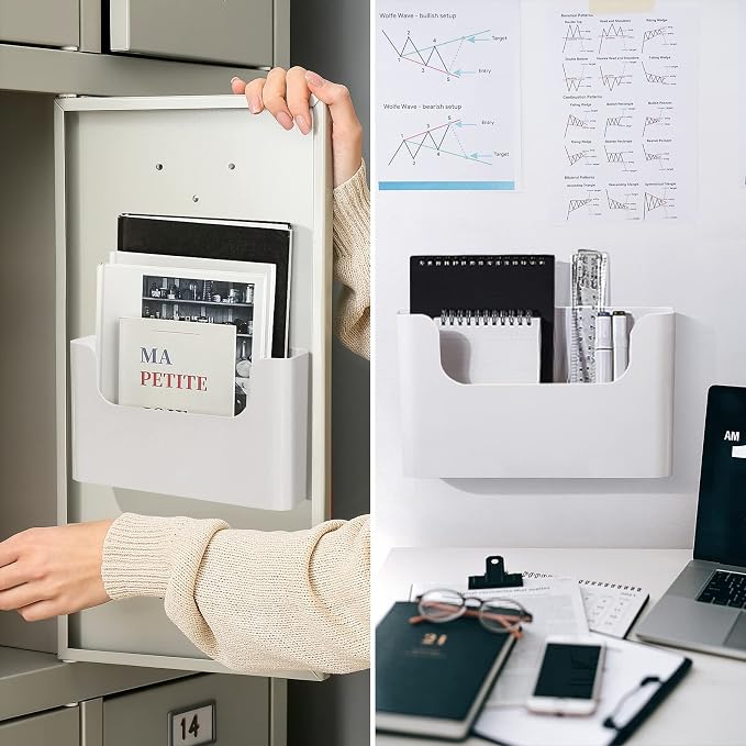 Wall Mount Folder Holder File Organizer No Drilling File Holder Hanging File - Image 3