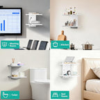 WALI Floating TV Shelf, 2 Tier Projector Shelf - Image 7