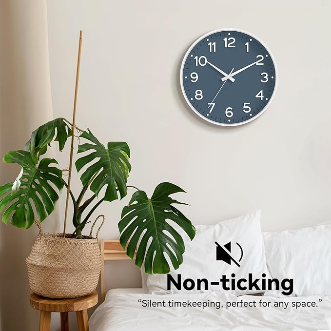 Roymnie Wall Clock, Silent Wall Clocks Battery Operated 8 Inch-Modern Non - Image 4