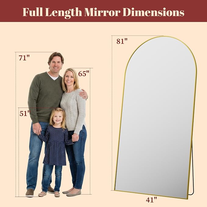 Suidia 81"x41" Arched Full Length Mirror - Image 4