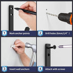 Wall Hooks 8 Pack, 22LB Load-Bearing Black Metal Heavy Duty Hooks - Image 5