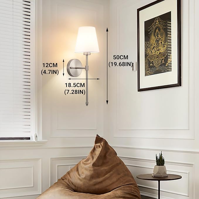Peel and Stick Wall Sconces, Stick On Wall Sconce Set of 2, Battery Operated - Image 8
