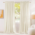 NICETOWN Ivory White Velvet Curtains 120 inches Long by NICETOWN