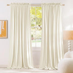 NICETOWN Ivory White Velvet Curtains 120 inches Long by NICETOWN