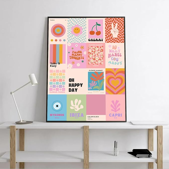 Preppy Room Decor, Cute Preppy Wall Decor, Trendy Pink Photo Collage Kit 4"x6" - Image 5