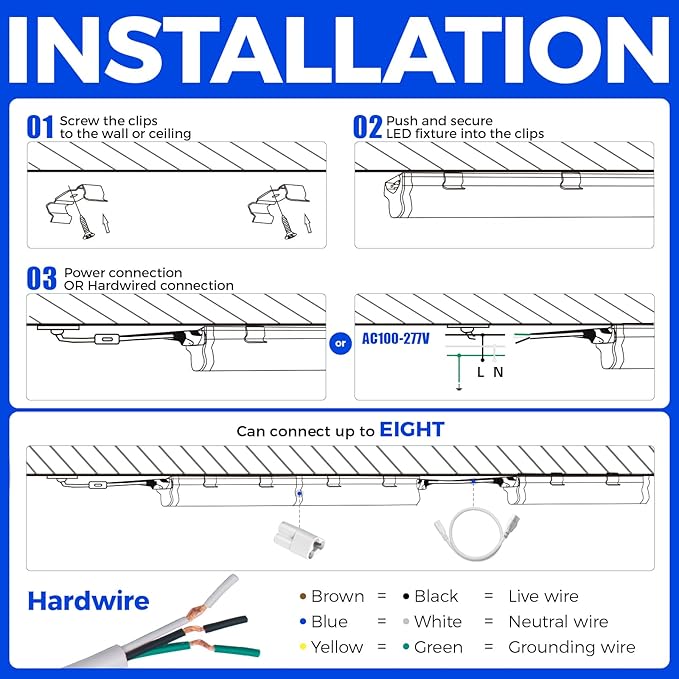 Barrina 6 Pack LED T5 Single Fixture, 4000K Daylight Glow, Utility Shop Light - Image 9