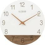 La Crosse Clock 404-3630B 12 inch Ivory Sierra Wood Quartz Analog Wall Clock by LaCrosseTechnology