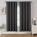 CUCRAF Dark Grey Blackout Curtains 63 inch Length 2 Panels Set, Rod Pocket Room by CUCRAF
