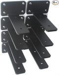 8 Pack - 4 inch Black Hidden L Shelf Bracket Iron Floating Shelf Brackets by MHMYDZ