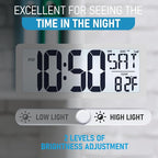 TXL Atomic Clock with Backlight, 14.2" Digital Wall Clock, Battery Operated - Image 5