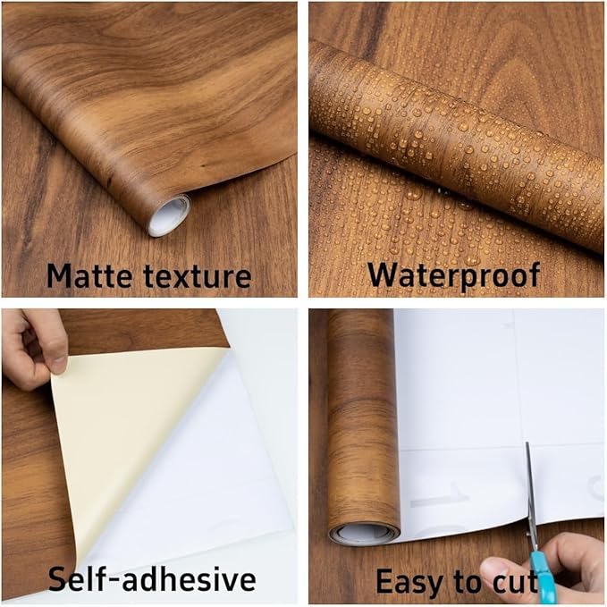 Decoroom Wood Contact Paper Peel and Stick, Thicken Vintage Wood Grain Contact - Image 3