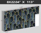 XMPMBM-Gold Geometrical Textured Fabric Wallpaper Abstraction Dark line Living - Image 4