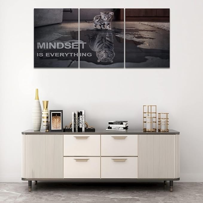 Mindset is Everything Motivational Wall Art, KAWAHONE Inspirational - Image 3